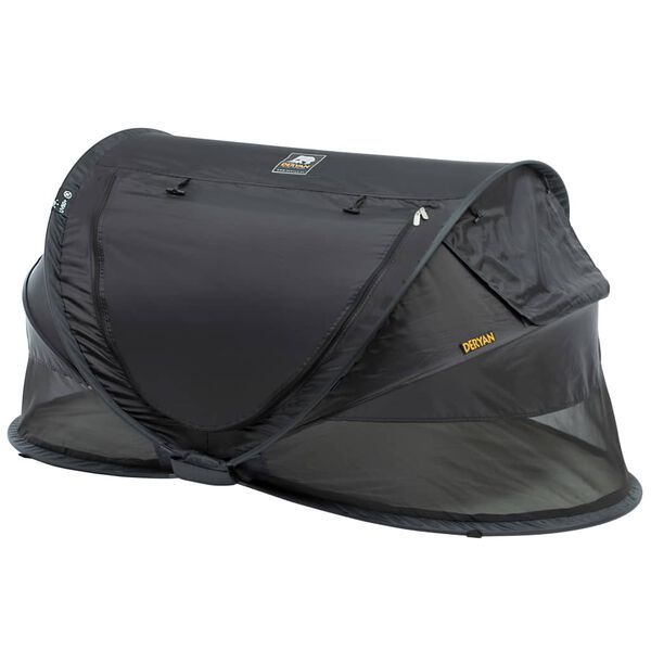 DERYAN Pop-Up-Reisebett Toddler Luxe mit Moskitonetz Schwarz