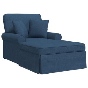 vidaXL Chaise Lounge mit Rock mit Kissen Blau 91 x 157 x 91 cm Stoff