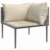 vidaXL Garten-Ecksofas mit Kissen 2 Stk. Grau Poly Rattan