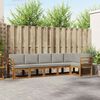 vidaXL Outdoor-Sofagarnitur mit Kissen 6 pcs Nat&uuml;rlich und Hellgrau