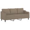 vidaXL 3-Sitzer-Sofa mit Hocker Taupe 210 cm Stoff