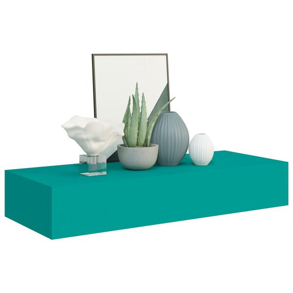 vidaXL Wand-Schubladenregal Blau 60x23,5x10 cm MDF