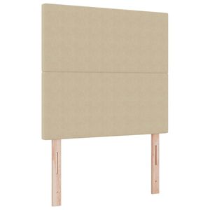 vidaXL LED Kopfteil mit LED-Lichtleisten Grau-Gr&uuml;n 80 cm Polyester