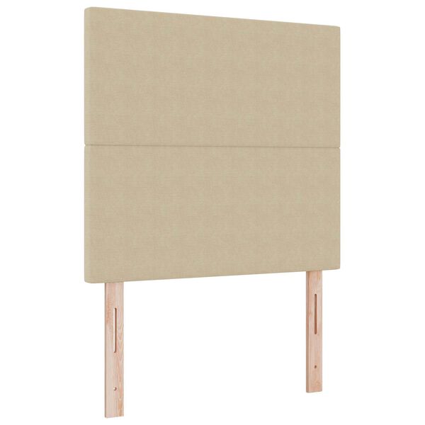 vidaXL LED Kopfteil mit LED-Lichtleisten Grau-Gr&uuml;n 80 cm Polyester