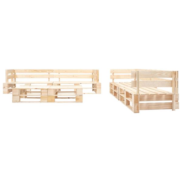 vidaXL 6-tlg. Paletten-Lounge-Set Holz Natur