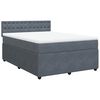 vidaXL Boxspringbett mit Matratze Dunkelgrau 140x190 cm Samt