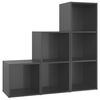 vidaXL 3-tlg. TV-Schrank-Set Hochglanz-Grau Holzwerkstoff