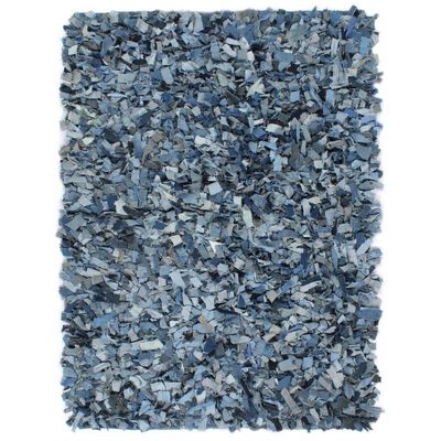 vidaXL Shaggy-Teppich Denim 120 x 170 cm Blau