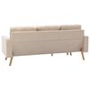 vidaXL 3-Sitzer-Sofa mit Hocker Creme Stoff