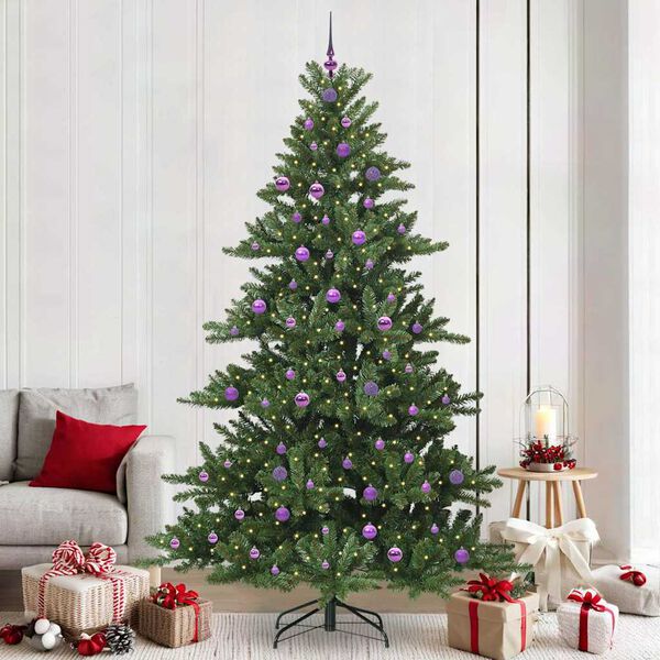 vidaXL K&uuml;nstlicher klappbarer Weihnachtsbaum Gr&uuml;n 240 cm PVC und Stahl