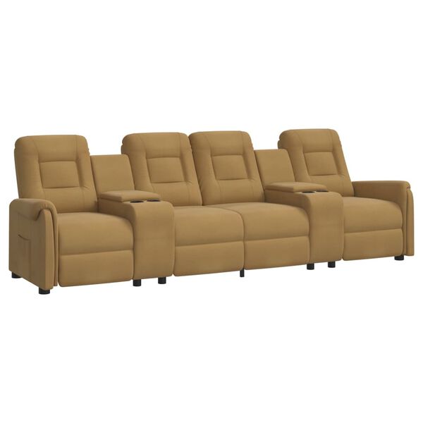 vidaXL Relaxsofa 4-Sitzer mit Getr&auml;nkehaltern Taupe