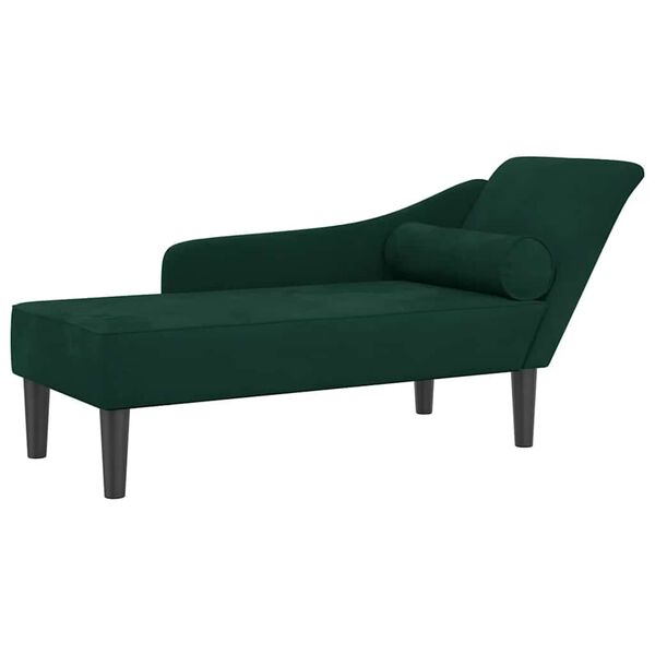 vidaXL Chaiselongue mit Kissen Dunkelgr&uuml;n Samt