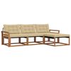 vidaXL Outdoor-Sofagarnitur mit Kissen 4 pcs Natur und Beige
