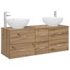 vidaXL Badezimmerm&ouml;bel-Set 3 stk. Artisan-Eiche 129 x 44,5 x 80 cm