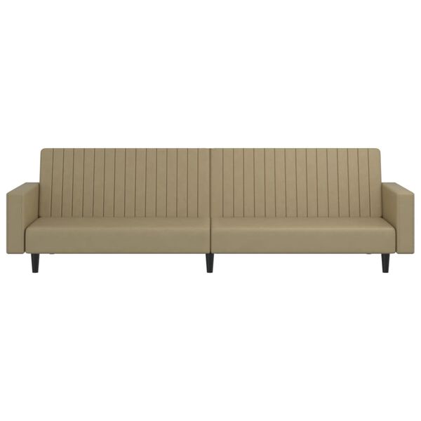vidaXL Schlafsofa 2-Sitzer Cappuccino-Braun Kunstleder