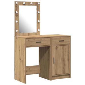 vidaXL Schminktisch mit T&uuml;r 2 pcs Braun 50 x 41 x 135 cm Holzwerkstoff