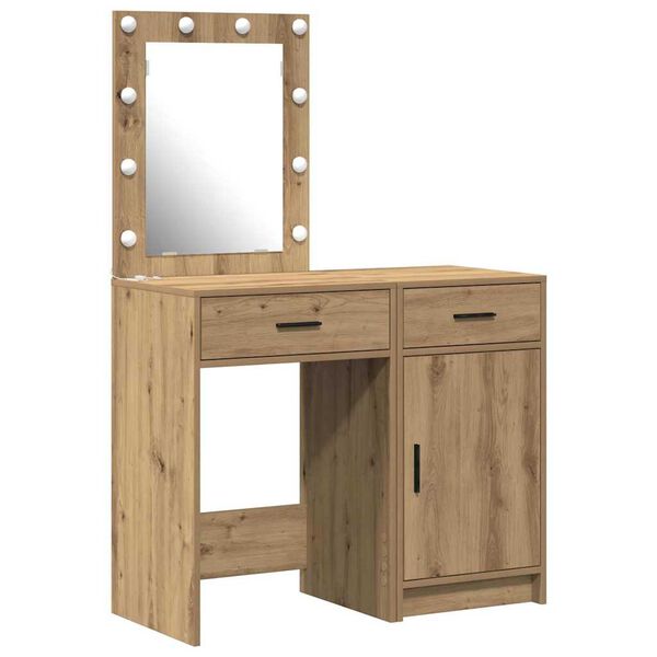 vidaXL Schminktisch mit T&uuml;r 2 pcs Braun 50 x 41 x 135 cm Holzwerkstoff