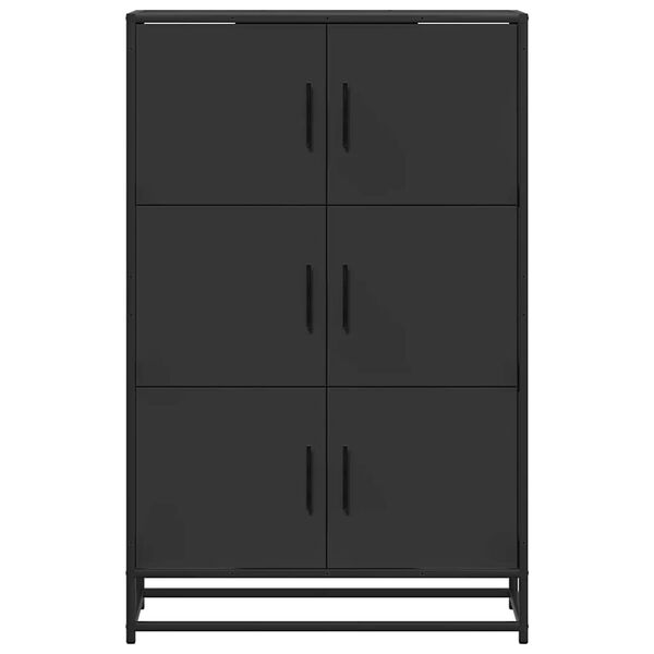 vidaXL Highboard Schwarz 68x35x106,5 cm Holzwerkstoff und Metall