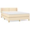 vidaXL Boxspringbett mit Matratze Creme 140x190 cm Stoff