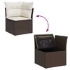 vidaXL Garten-Sofa-Set mit Kissen mit Speicher 9 pcs Braun und Creme
