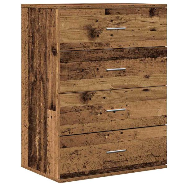 vidaXL Sideboard mit Schubladen Altholz 60 x 39 x 80 cm Holzwerkstoff