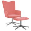 vidaXL Relaxsessel mit Hocker Rosa Samt