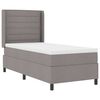 vidaXL Boxspringbett mit Matratze mit Kopfteil Taupe 190 x 90 cm Stoff