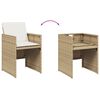 vidaXL 7-tlg. Garten-Essgruppe mit Kissen Beige Poly Rattan
