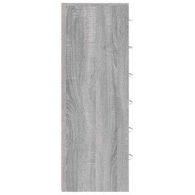 vidaXL Sideboard mit 6 Schubladen Grau Sonoma 50x34x96cm Holzwerkstoff