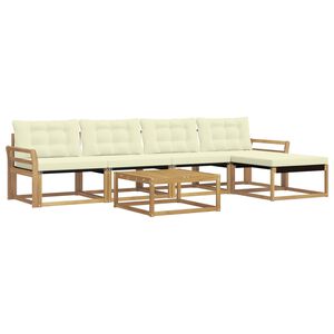 vidaXL Outdoor-Sofagarnitur 6 stk. Wei&szlig; und Creme