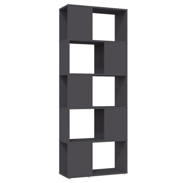 vidaXL B&uuml;cherregal Raumteiler Grau 60x24x155 cm Holzwerkstoff