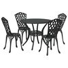 vidaXL Garten Essgruppe 5 pcs Schwarz Aluminium