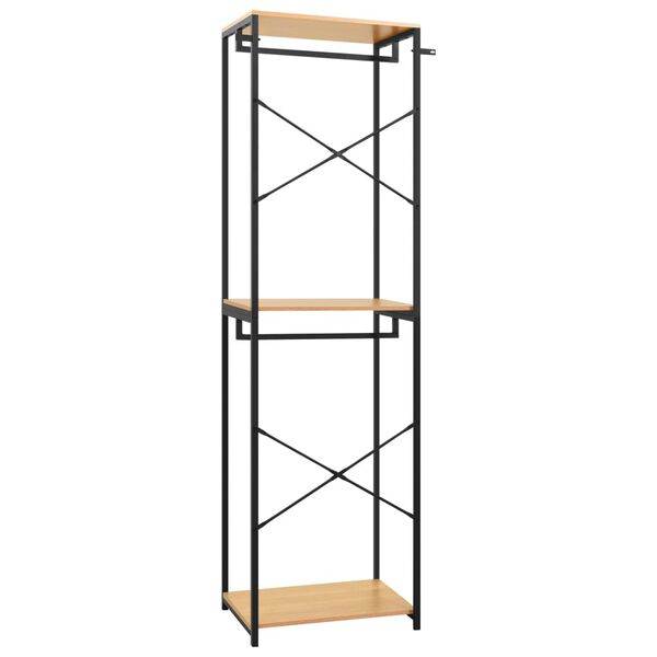 vidaXL Kleiderschrank Schwarz Eiche-Optik 60x40x213 cm Metall