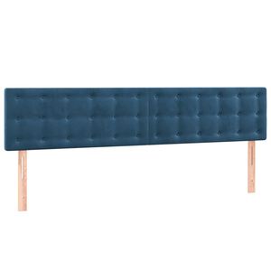 vidaXL Kopfteile 2 Stk. Dunkelblau 100x5x78/88 cm Samt