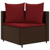 vidaXL 8-tlg. Garten-Sofagarnitur mit Kissen Braun Poly Rattan