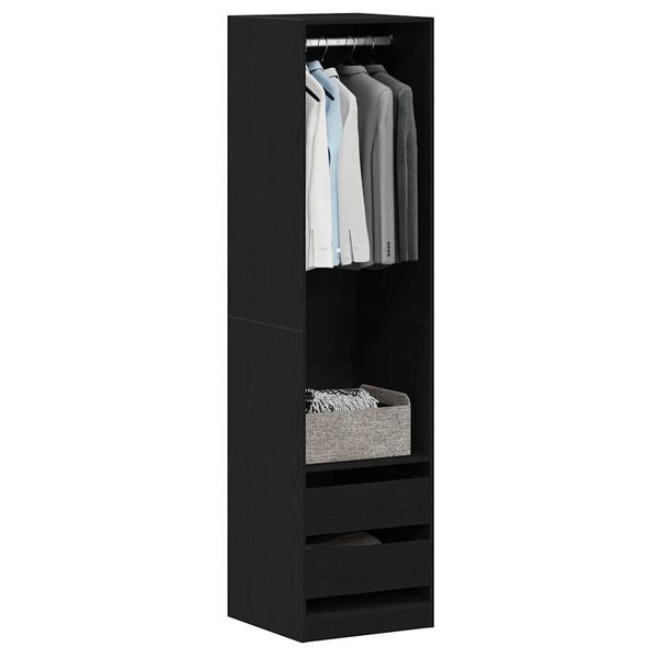 vidaXL Kleiderschrank mit Regal Schwarz Eichen-Optik 50 x 50 x 200 cm