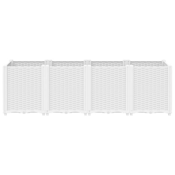 vidaXL Pflanzk&uuml;bel Wei&szlig; 160x40x53 cm PP