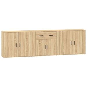 vidaXL Sideboards 3 Stk. Sonoma-Eiche Holzwerkstoff