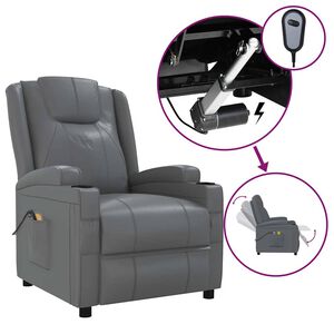vidaXL Massagesessel Elektrisch Anthrazit Kunstleder