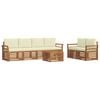 vidaXL Outdoor-Sofagarnitur 7 Stk. Natur und Creme Massivholz Akazie