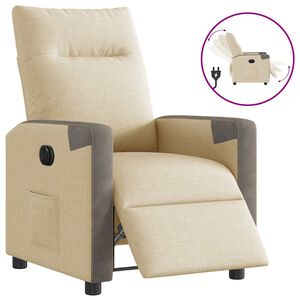 vidaXL Relaxsessel Elektrisch Creme Stoff