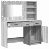 vidaXL Schminktisch mit Spiegelbeleuchtung 2 pcs Grau Holzwerkstoff