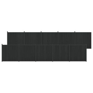 vidaXL Zaunelement 10 stk. 1755 x 186,5 cm WPC und Aluminium Schwarz