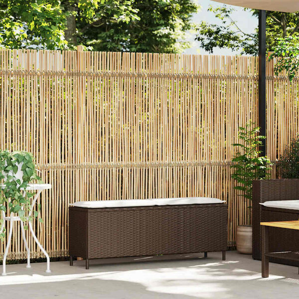 vidaXL Gartenbank mit Kissen Braun 110x30x40,5 cm Poly Rattan