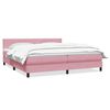 vidaXL Boxspringbett mit Matratze Rosa 180x220 cm Samt