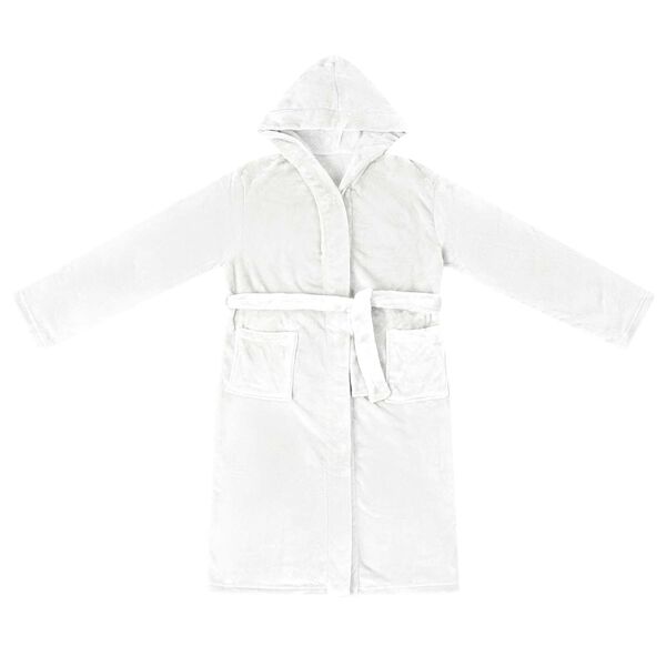 vidaXL Bademantel Hoodie Wei&szlig; XXXL Flanell