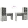 vidaXL Schreibtisch mit Schubladen 2 pcs Beton Grau