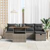 vidaXL Garten-Sofa-Set 6 pcs Grau Poly-Rattan