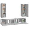 vidaXL 5-tlg. TV-Schrank-Set Grau Sonoma Holzwerkstoff