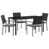 vidaXL Garten Essgruppe 5 pcs Schwarz und Hellgrau PE-Rattan
